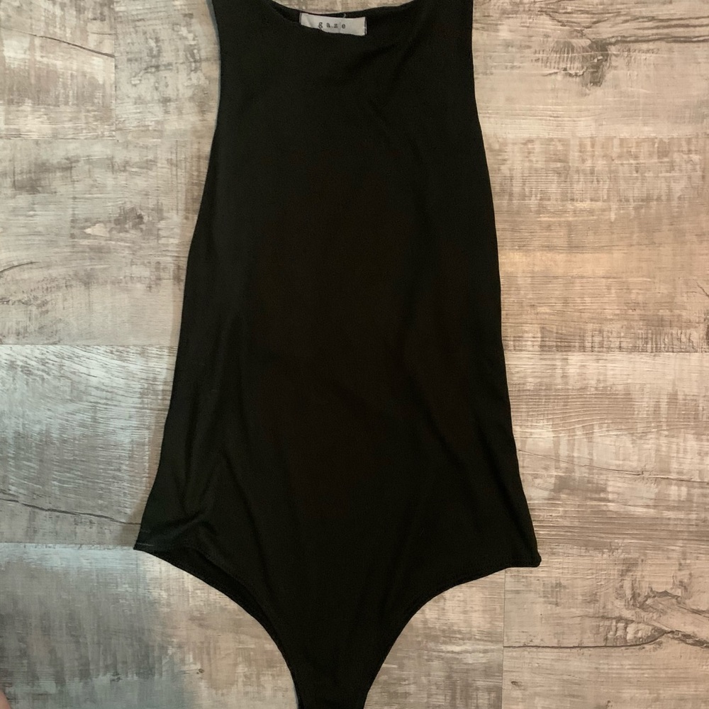 Black high neck body suit